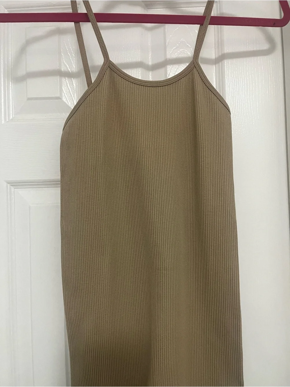 ZARA NWOT Ribbed Strappy Jumpsuit — Camel - Picture 2 of 4